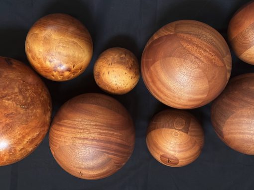 Stunningly beautiful wooden tai chi balls.