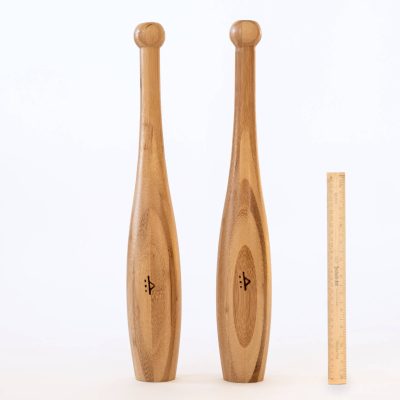 Victorian style Starter size Indian clubs from solid bamboo timber