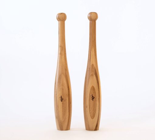 Victorian style Starter size Indian clubs from solid bamboo timber