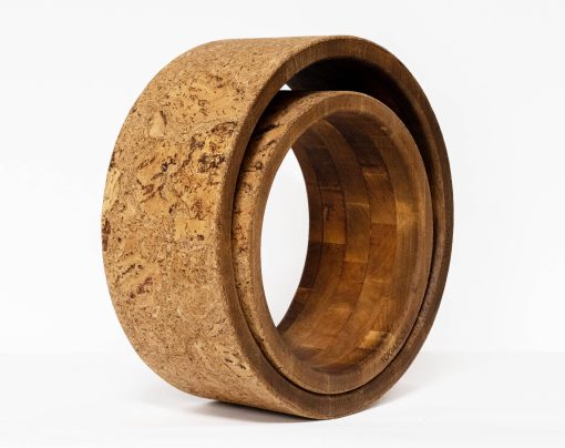 Nested cork/rubber yoga wheels