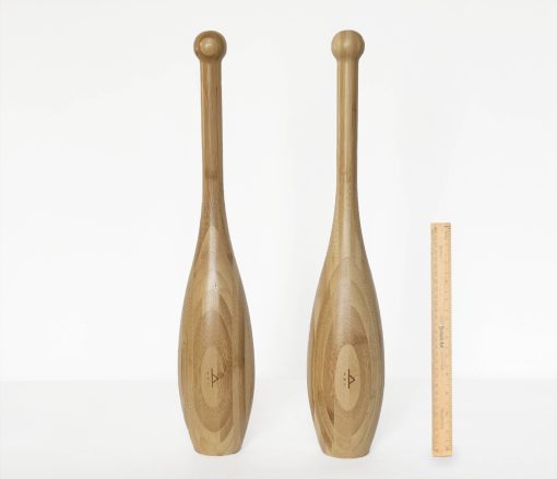 Victorian style traditional Indian clubs turned from solid bamboo